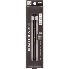 Japan Uni Kuru Toga Metal Mechanical Pencil - 0.3mm Nocturne Black