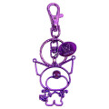 Japan Sanrio Metal Keychain - Kuromi : Outline Purple - 1