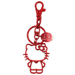 Japan Sanrio Metal Keychain - Hello Kitty : Outline Red