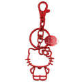 Japan Sanrio Metal Keychain - Hello Kitty : Outline Red - 1