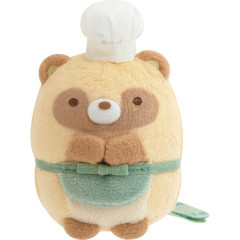 Japan San-X Tenori Plush (SS) - Sumikko Gurashi : Raccoon Tanuki Round Restaurant