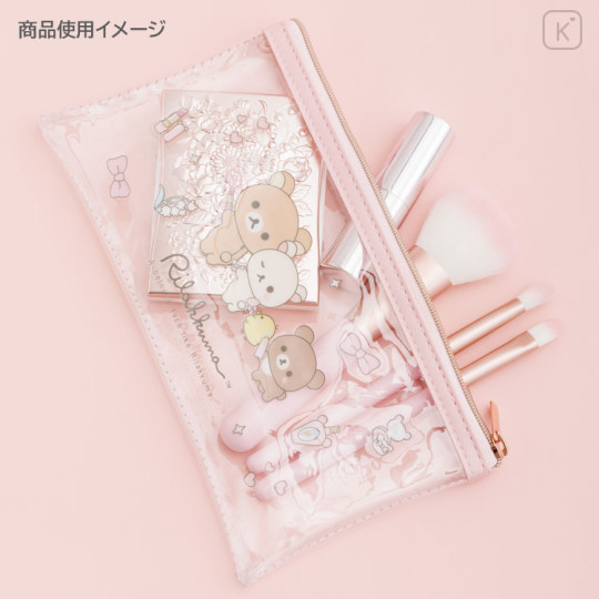 Japan San-X Makeup Brush Set with Clear Pouch - Makeup Rilakkuma - 3