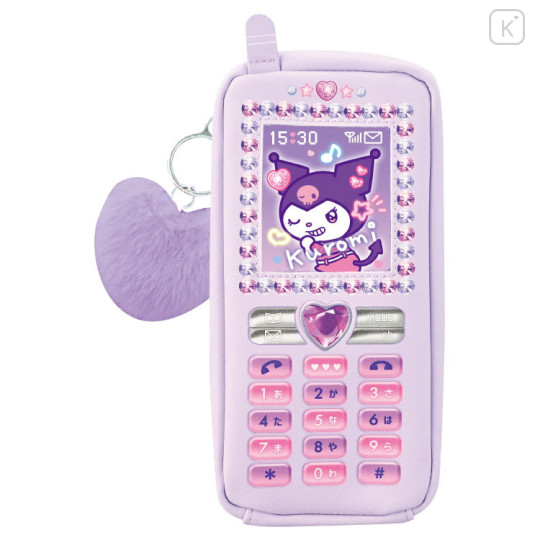 Japan Sanrio Pen Pouch Pencil Case - Kuromi : Flip Phone Style - 1