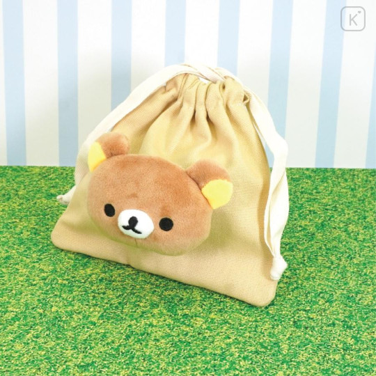 Japan San-X Store Face Mascot Drawstring Bag - Rilakkuma - 5