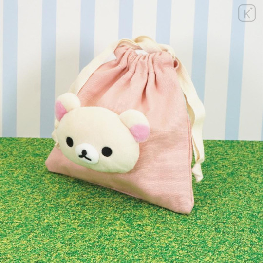 Japan San-X Store Face Mascot Drawstring Bag - Korilakkuma - 5