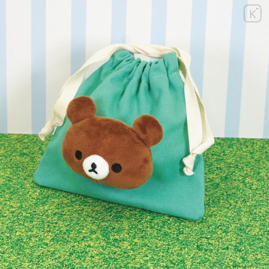 Japan San-X Store Face Mascot Drawstring Bag - Chairoikoguma - 5