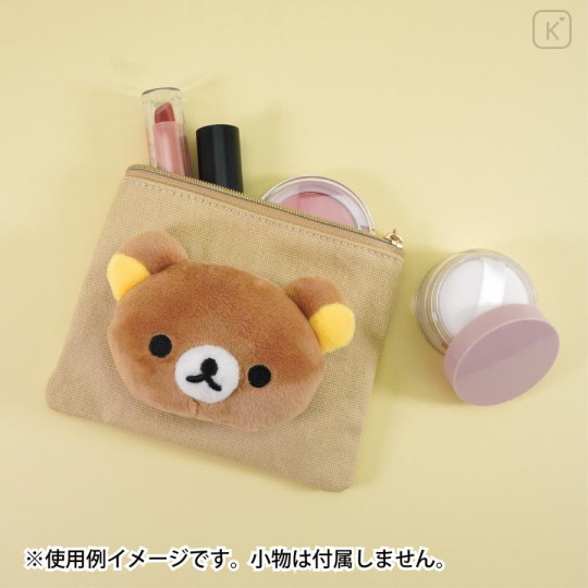 Japan San-X Store Face Mascot Mini Flat Pouch - Rilakkuma - 4