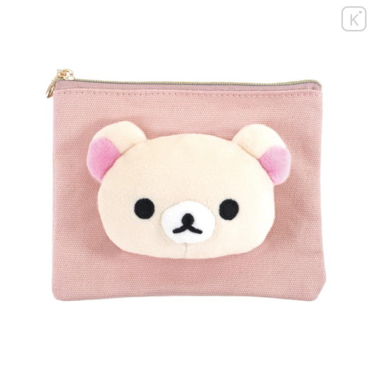 Japan San-X Store Face Mascot Mini Flat Pouch - Korilakkuma - 1