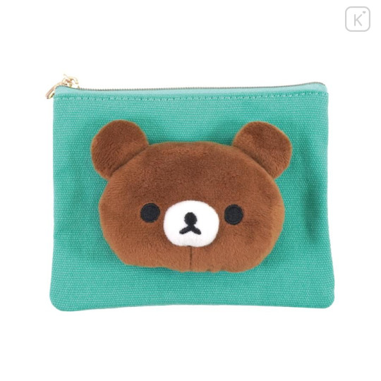 Japan San-X Store Face Mascot Mini Flat Pouch - Chairoikoguma - 1