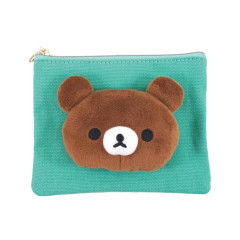 Japan San-X Store Face Mascot Mini Flat Pouch - Chairoikoguma