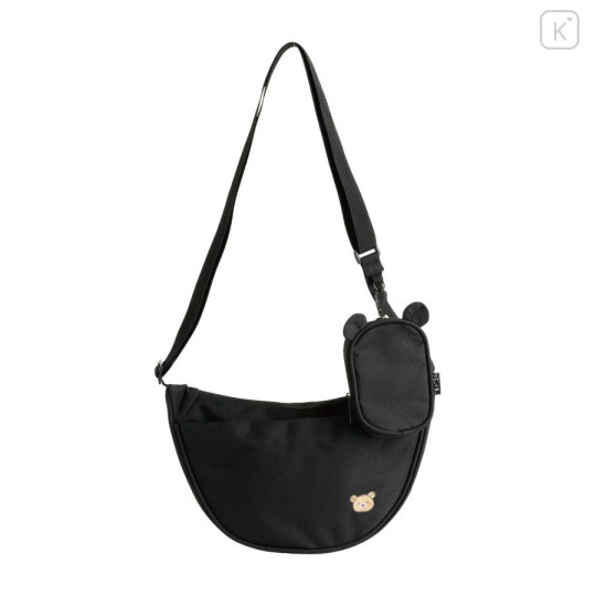 Japan San-X Store Ear Pouch with Shoulder Bag - Rilakkuma : Black - 1