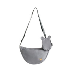 Japan San-X Store Ear Pouch with Shoulder Bag - Rilakkuma : Gray