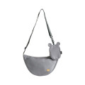 Japan San-X Store Ear Pouch with Shoulder Bag - Rilakkuma : Gray - 1