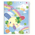 Japan Sanrio Zippered 6 Pocket Clear File - Usahana : Happy Clover Days - 1