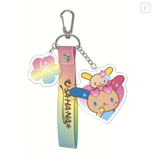 Japan Sanrio Glitter Tag Keychain - Usahana : Kawaii Style Time - 1