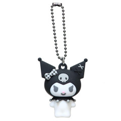 Japan Sanrio PVC Mascot Keychain - Kuromi : Gingham
