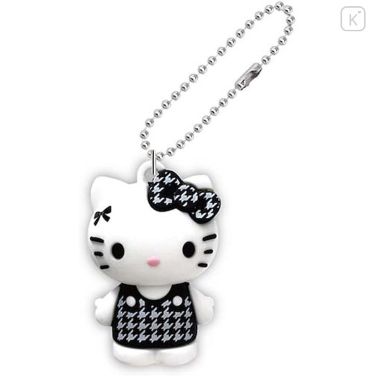 Japan Sanrio PVC Mascot Keychain - Hello Kitty : Gingham Black - 1