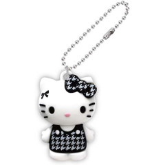 Japan Sanrio PVC Mascot Keychain - Hello Kitty : Gingham Black