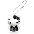 Japan Sanrio PVC Mascot Keychain - Hello Kitty : Gingham Black - 1