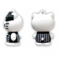Japan Sanrio PVC Mascot Keychain - Hello Kitty : Gingham Black - 2