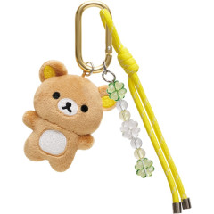 Japan San-X Dangling Tail Mascot Bag Charm - Rilakkuma : Chairoikoguma's Kumakyun Days Clover Carabiner