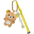 Japan San-X Dangling Tail Mascot Bag Charm - Rilakkuma : Chairoikoguma's Kumakyun Days Clover Carabiner - 1