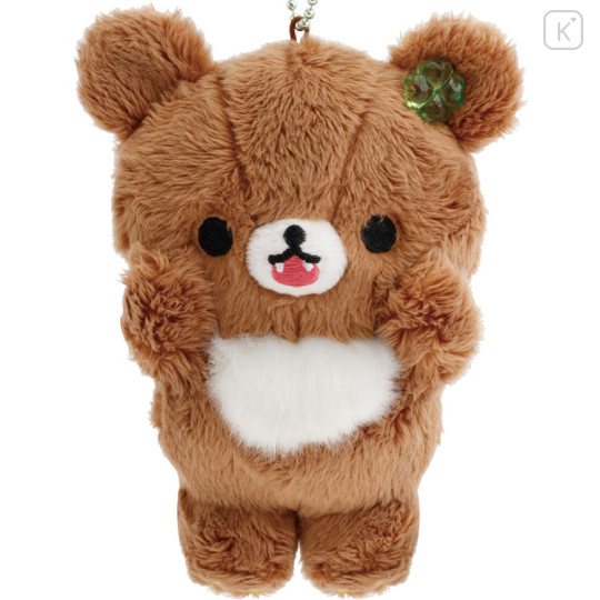 Japan San-X Hanging Plush Toy - Chairoikoguma (Kogumachan) : Chairoikoguma's Kumakyun Days Clover - 2