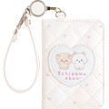 Japan San-X Bifold Pass Case Card Holder with Reel - Ishiyowa-chan : Love My Favorite Idol - 1