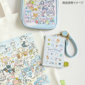 Japan San-X Pass Case Card Holder & Reel - Universe San-X Town Characters Light Blue - 3