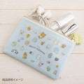 Japan San-X Flat Mini Pouch - Universe San-X Town Characters Light Blue - 3