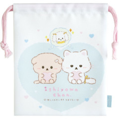 Japan San-X Drawstring Bag - Ishiyowa-chan : Love My Favorite Idol Light Blue