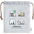 Japan San-X Drawstring Bag - Rilakkuma : Basic Rilakkuma Favorite Things Grey - 1