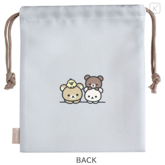 Japan San-X Drawstring Bag - Rilakkuma : Basic Rilakkuma Favorite Things Grey - 2
