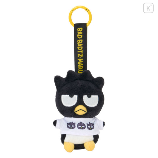 Japan Sanrio Original Plush Mascot with Carabiner Bag Charm - Badtz-maru : Hangyodon & Bad Badtz-Maru Funny Face - 1