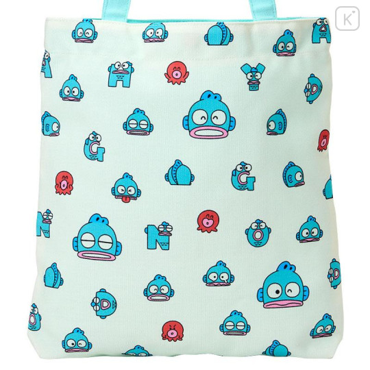 Japan Sanrio Original Tote Bag - Hangyodon : Hangyodon & Bad Badtz-Maru Funny Face - 5