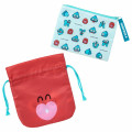 Japan Sanrio Original Pouch & Drawstring Bag - Hangyodon : Hangyodon & Bad Badtz-Maru Funny Face - 2