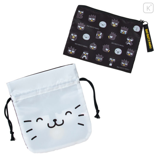Japan Sanrio Original Pouch & Drawstring Bag - Badtz-maru : Hangyodon & Bad Badtz-Maru Funny Face - 2