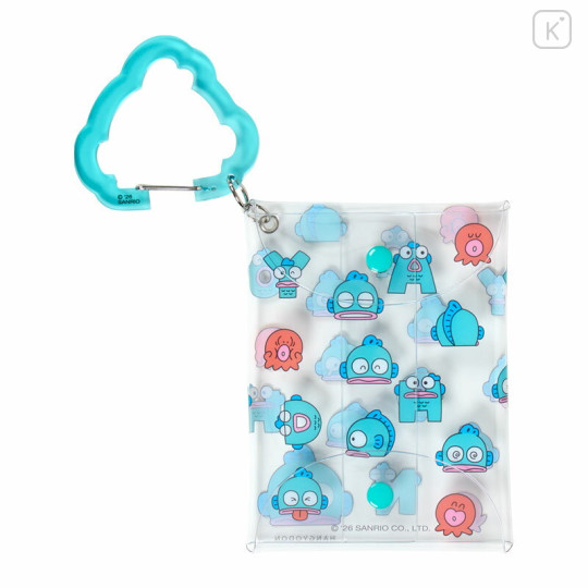 Japan Sanrio Original Clear Multi Case With Carabiner - Hangyodon : Hangyodon & Bad Badtz-Maru Funny Face - 2