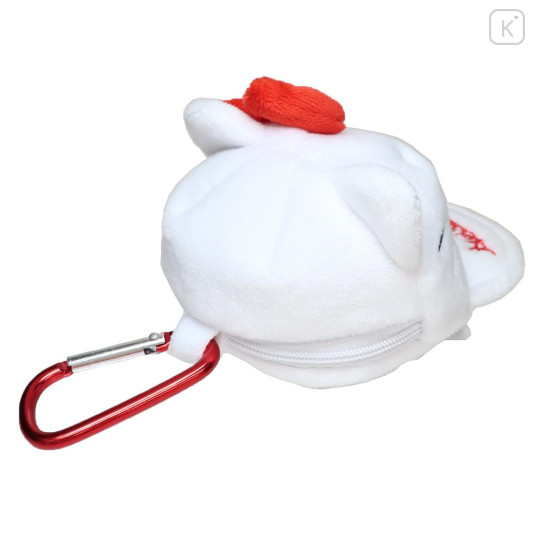 Japan Sanrio Mini Pouch with Carabiner - Hello Kitty : Cap Style White - 2
