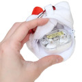 Japan Sanrio Mini Pouch with Carabiner - Hello Kitty : Cap Style White - 3