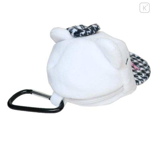 Japan Sanrio Mini Pouch with Carabiner - Hello Kitty : Cap Style Houndstooth - 2