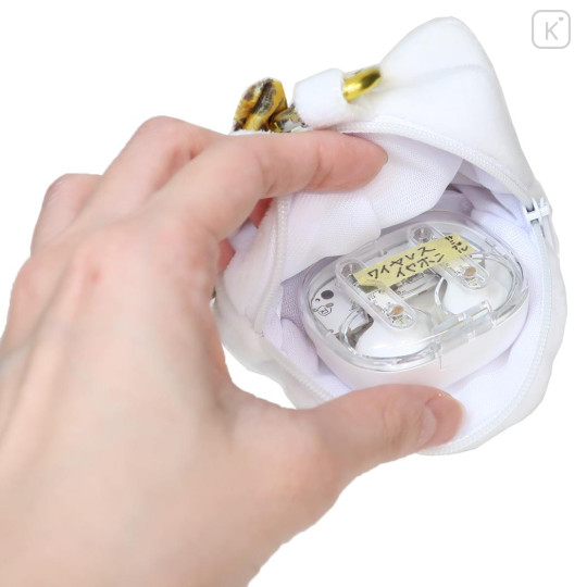 Japan Sanrio Mini Pouch with Carabiner - Hello Kitty : Cap Style Leopard - 3