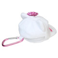 Japan Sanrio Mini Pouch with Carabiner - Hello Kitty : Cap Style Leopard Pink - 2