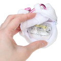 Japan Sanrio Mini Pouch with Carabiner - Hello Kitty : Cap Style Leopard Pink - 3