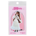 Japan Licca Die-cut Vinyl Sticker - White Long Dress Black Ribbon Outfit - 1