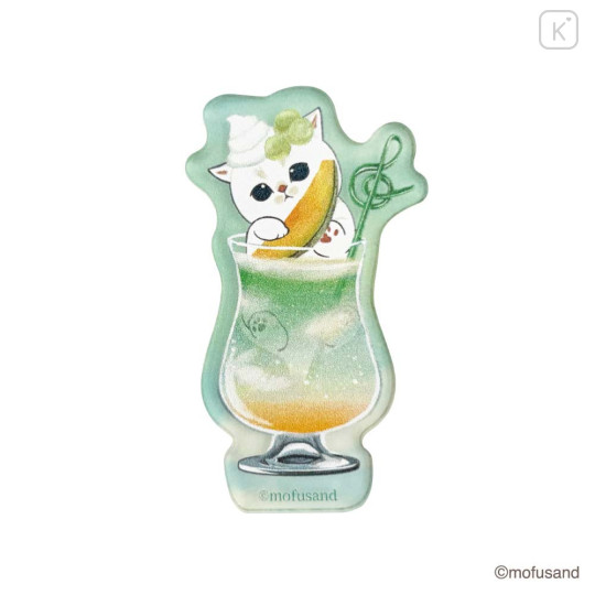 Japan Mofusand Acrylic Sticker - Cat Colorful Soda Melon Green - 1