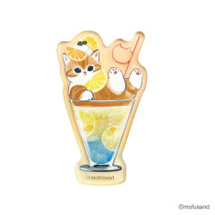 Japan Mofusand Acrylic Sticker - Cat Colorful Soda Orange Lemon