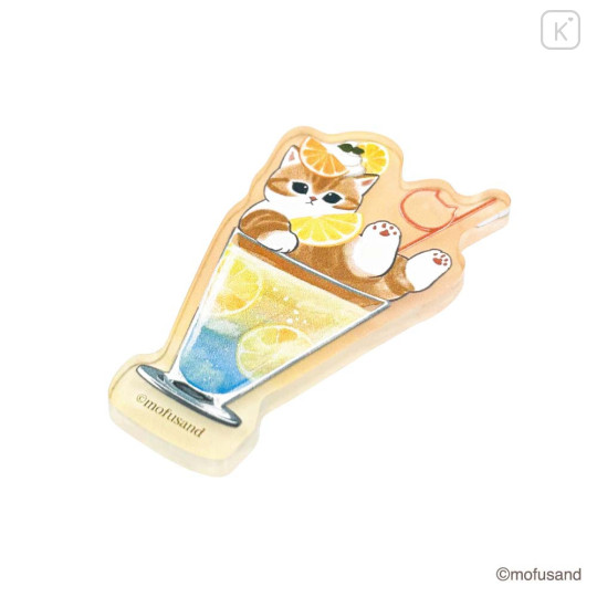Japan Mofusand Acrylic Sticker - Cat Colorful Soda Orange Lemon - 4