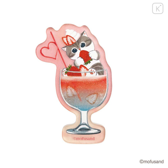 Japan Mofusand Acrylic Sticker - Cat Colorful Soda Strawberry - 3