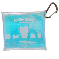 Japan Sanrio Clear Multi Case With Carabiner - Hello Kitty : 50th Anniversary Aurora Glossy Fav
